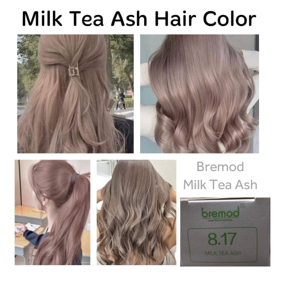 Bremod Milk Tea Ash Color Premium Series Set (Hair Color and