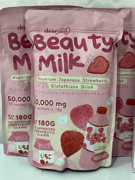 Dear Face Beauty Milk Premium Japanese Milk Collagen Drink (Strawberry Flavor)