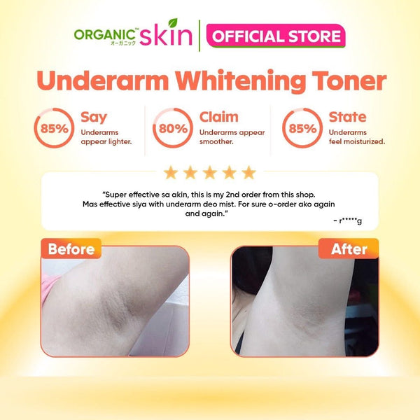 Organic Skin Japan Intensive Whitening Underarm Toner (60ml) Armpit Whitener with Sunflower Oil