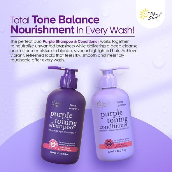 Merry Sun Purple Toning Shampoo and Conditioner Set