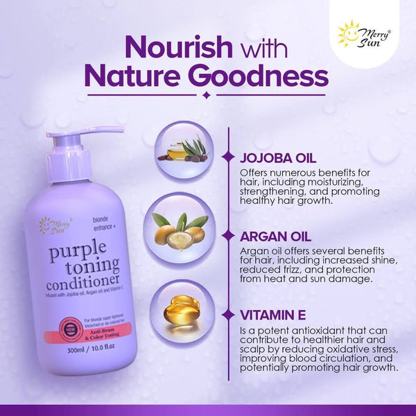 Merry Sun Purple Toning Shampoo and Conditioner Set