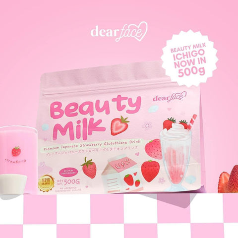 Dear Face Beauty Milk Premium Japanese Milk Collagen Drink (Strawberry Flavor) Supersized