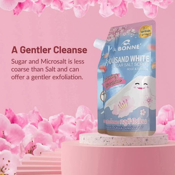 ABONNE Thousand White Sugar Salt Scrub Rose & Sakura, 350g
