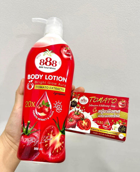 888 Total White Body Soap Bright Glow Aura Tomato Extract