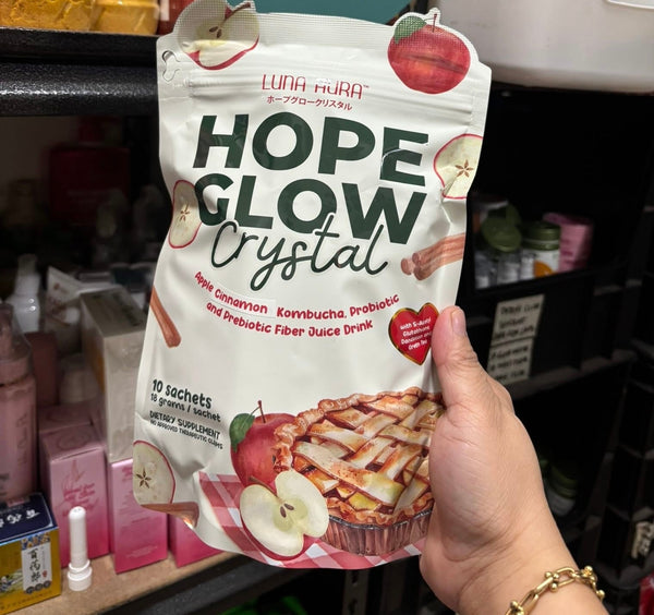 Hope Glow Crystal Apple Cinnamon Kombucha, Probiotic and Prebiotic Fib