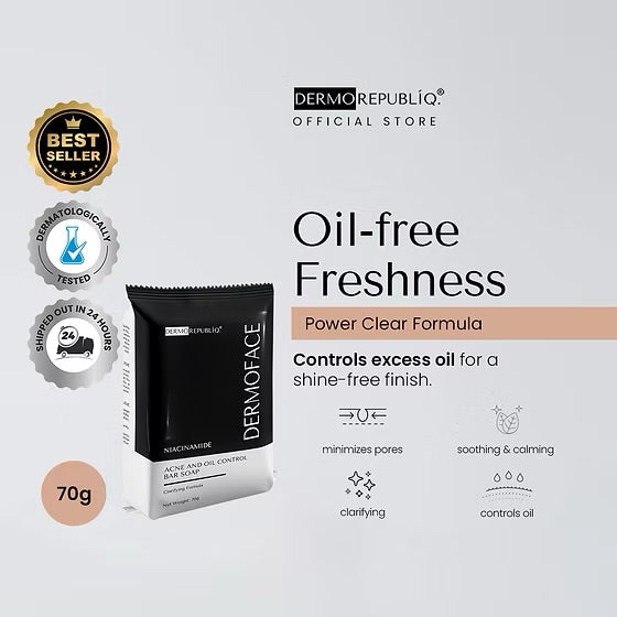 DERMOREPUBLIQ dermoface potassium azeloyl diglycinate Acne and Oil Bar Soap 135g