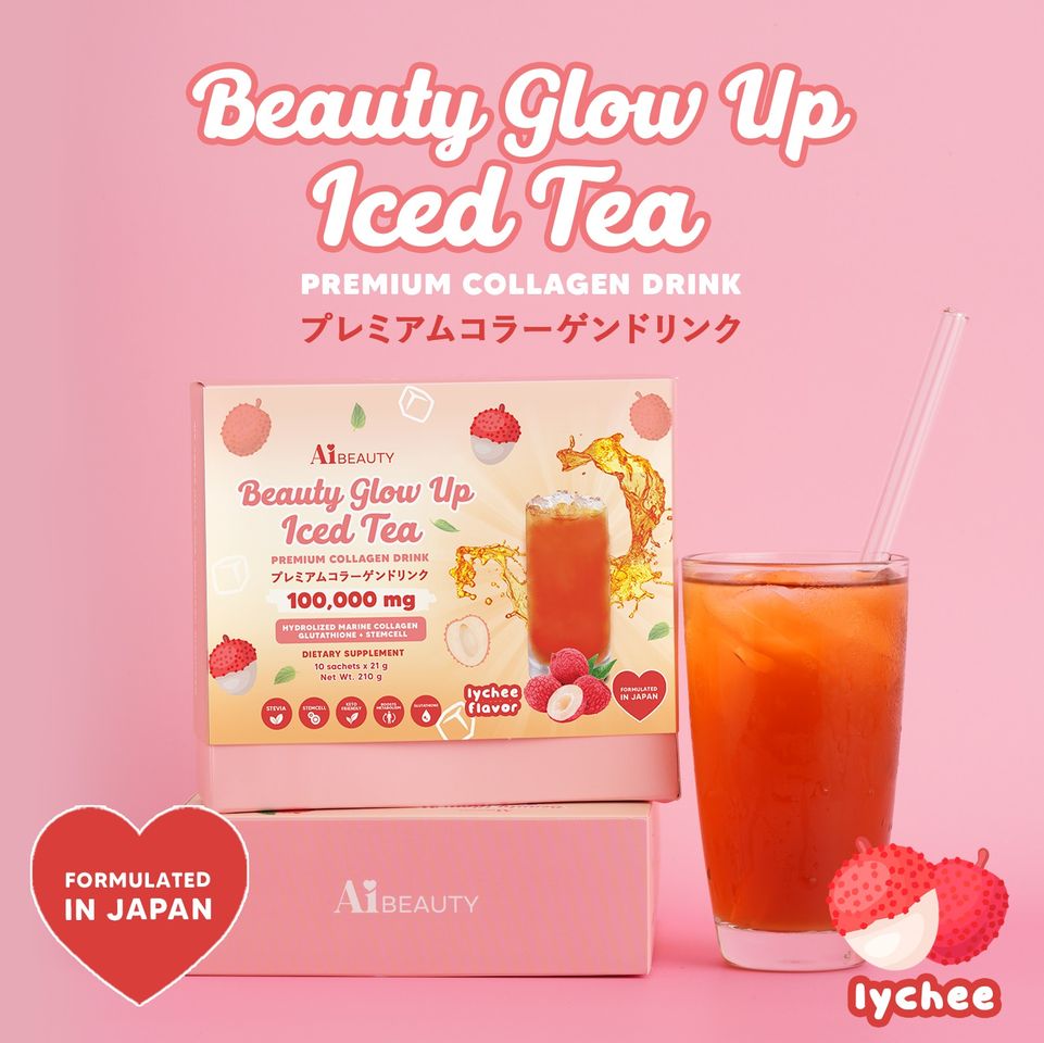 AiBeauty  Beauty Glow Up Iced Tea Premium Collagen Drink