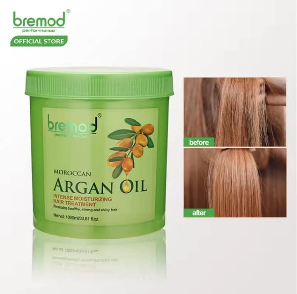 Bremod Premium Moroccan Argan HOil Vitamin E kertain Intense Moisturizing Hair Treatment 1000ml