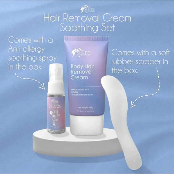 Sukee Hair Removal Cream and Spray Soothing Set