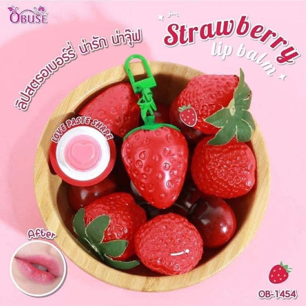 Strawberry Lip Balm Keychain