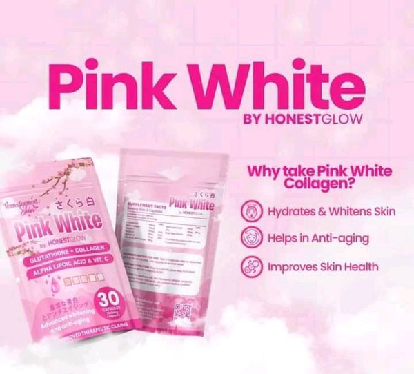 Honest Glow  Pink White  ( Glutathione + Collagen ) by Transformed Skin