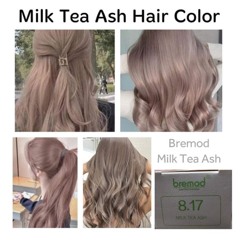 Bremod Milk Tea Ash Color Premium Series Set  (Hair Color and Oxidizer)