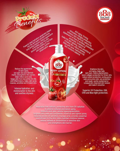888 Total White Body Soap Bright Glow Aura Tomato Extract