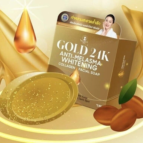 Precious Skin Thailand Gold 24K Anti-Melasma Whitening Collagen Facial Soap