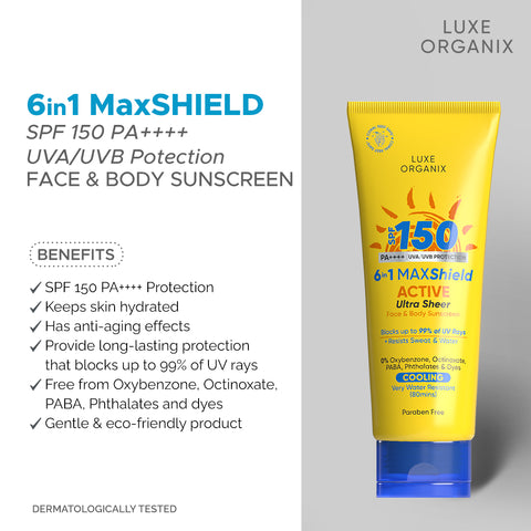 Luxe Organix SPF 150 Maxshield Face & Body Sunscreen 100ml