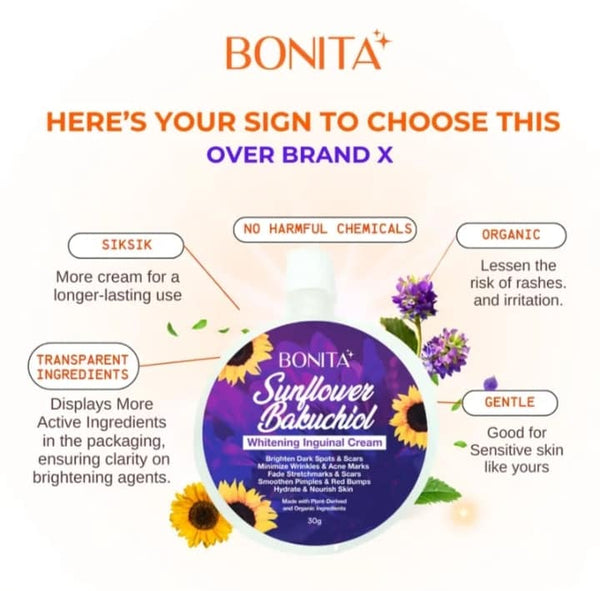 Bonita Sunflower Bakuchiol Inguinal Whitening Cream Sachet