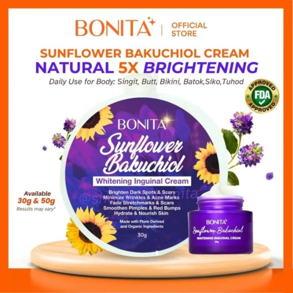 Bonita Sunflower Bakuchiol Inguinal Whitening Cream Tub