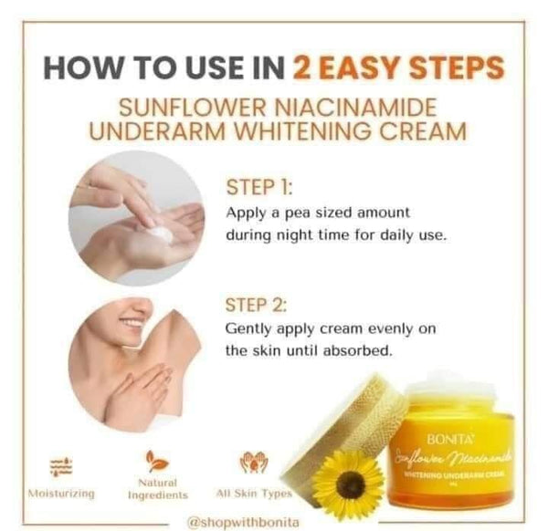 Bonita Sunflower Niacinamide Underarm  Whitening Cream