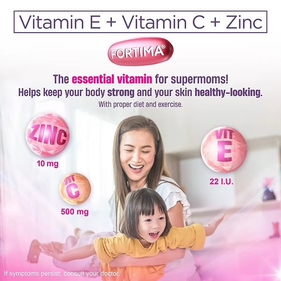 Fortima™ 22 I.U/500mg/10mg Film-Coated Vit E+ Vitamin C +Zinc 30 tablets