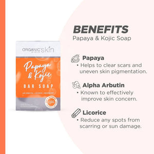 Organic Skin Japan Papaya & Kojic Whitening Soap with Arbutin 100g