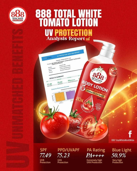 888 Total White Body Soap Bright Glow Aura Tomato Extract
