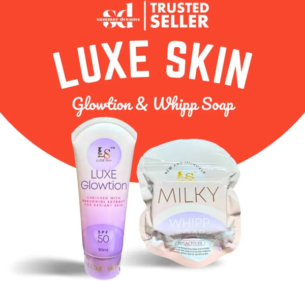 Luxe Skin Glowtion WHITENING LOTION + Whipp Soap Combo