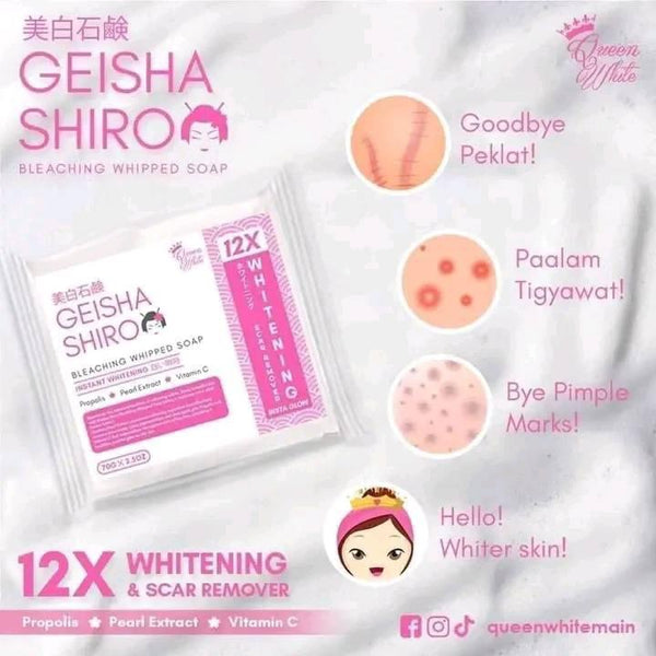 Queen White Geisha Shiro Bleaching Whipped Soap