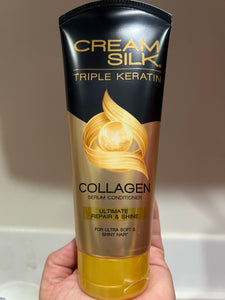 CREAMSILK Cream Silk Triple Keratin COLLAGEN Ultimate Repair and Shine Serum  Conditioner 170ML