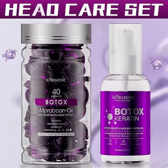 KORMESIC Head Care Set (Botox Morrocan Oil+Botox Keratin Hair Essence)