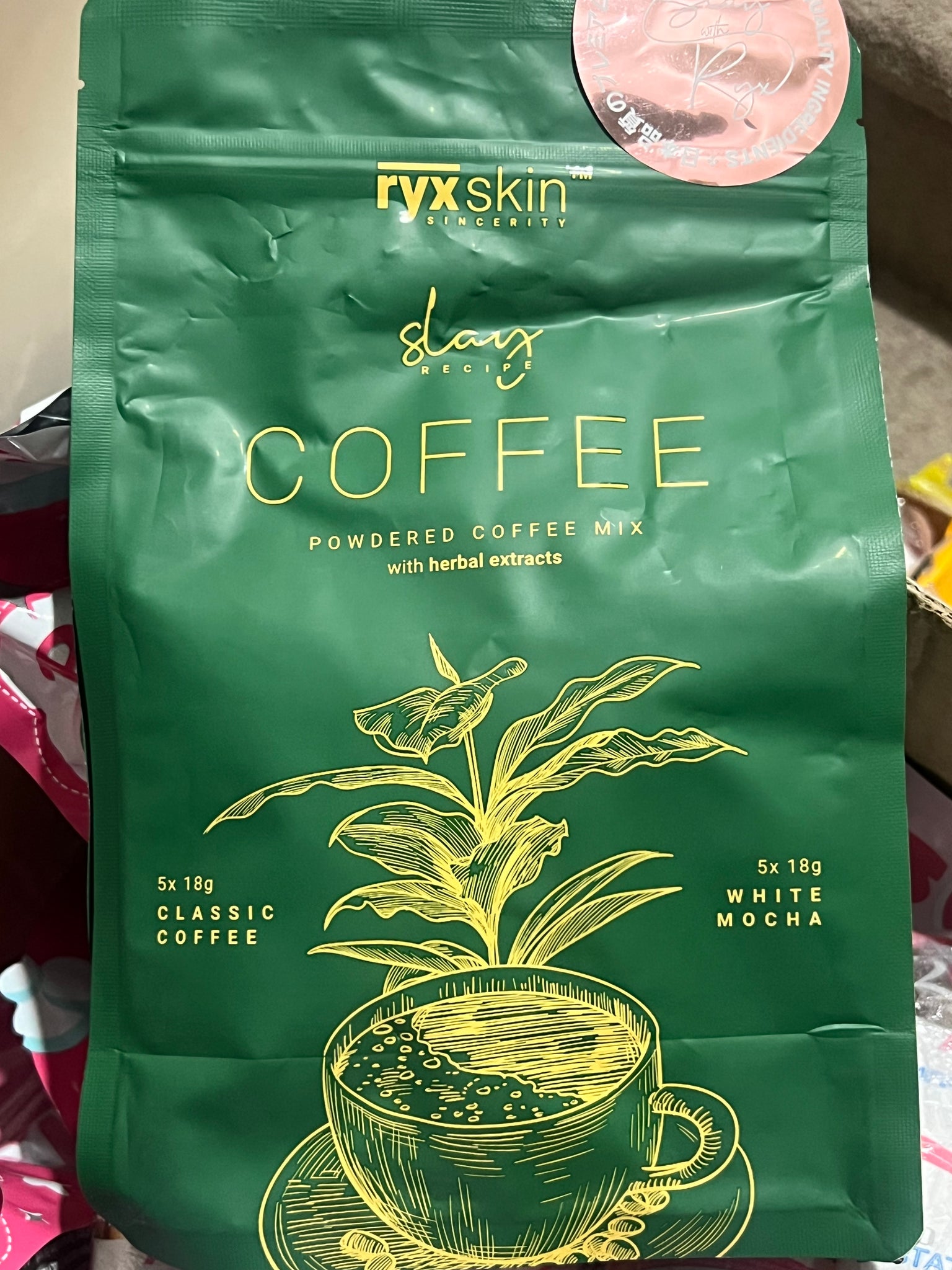 Ryx Skin Coffee Powdered Coffee Mix with Herbal Extracts