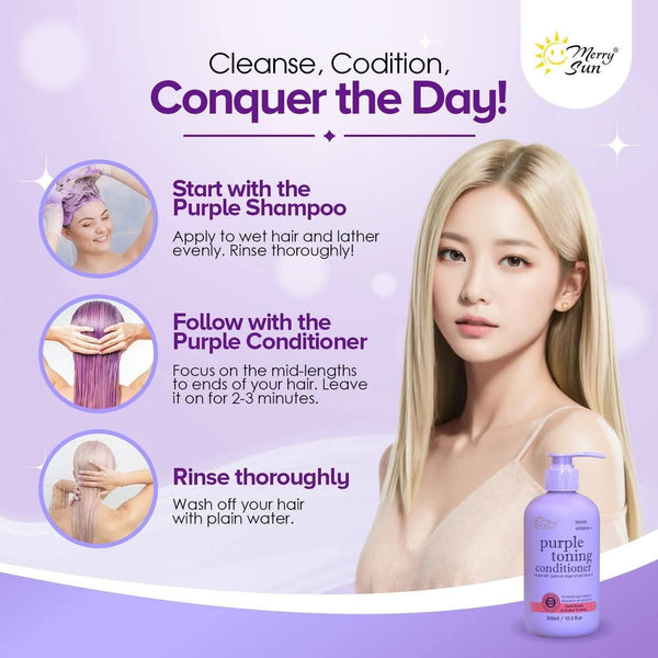 Merry Sun Purple Toning Shampoo and Conditioner Set