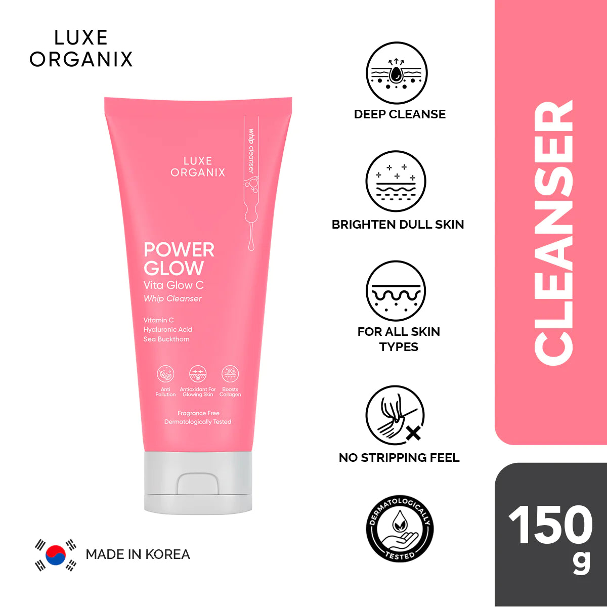 Luxe Organix Power Glow Creamy Whip Cleanser