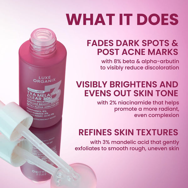 Luxe Organix 𝗗𝗘𝗥𝗠𝗔𝗣𝗥𝗢 𝗧𝗫𝗔 𝗠𝗲𝗹𝗮𝘀𝗺𝗮 𝗖𝗹𝗲𝗮𝗿 𝟯𝟬𝟬 𝗠𝗶𝗰𝗿𝗼𝗻𝗲𝗲𝗱𝗹𝗲 𝗦𝗽𝗶𝗰𝘂𝗹𝗲 𝗕𝗿𝗶𝗴𝗵𝘁 𝗦𝗲𝗿𝘂𝗺
