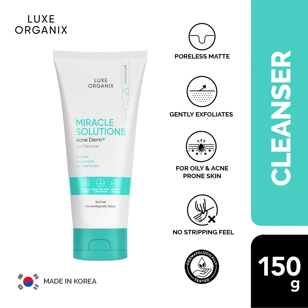 Luxe Organix Miracle Solutions Acne Derm+ Cleanser