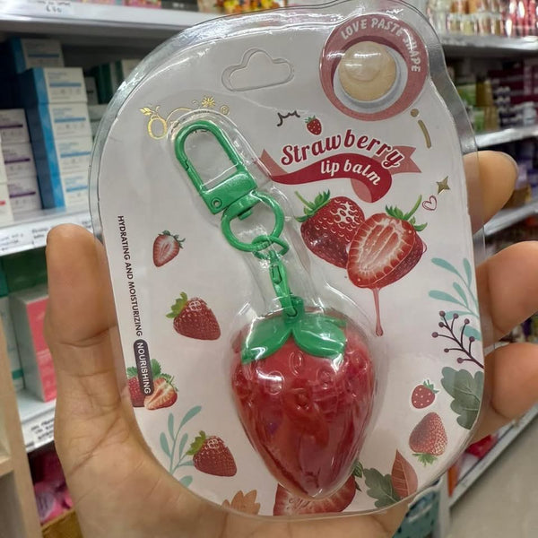 Strawberry Lip Balm Keychain