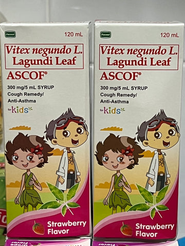 Ascof Forte Lagundi Leaf Cough Remedy Strawberry 120mL