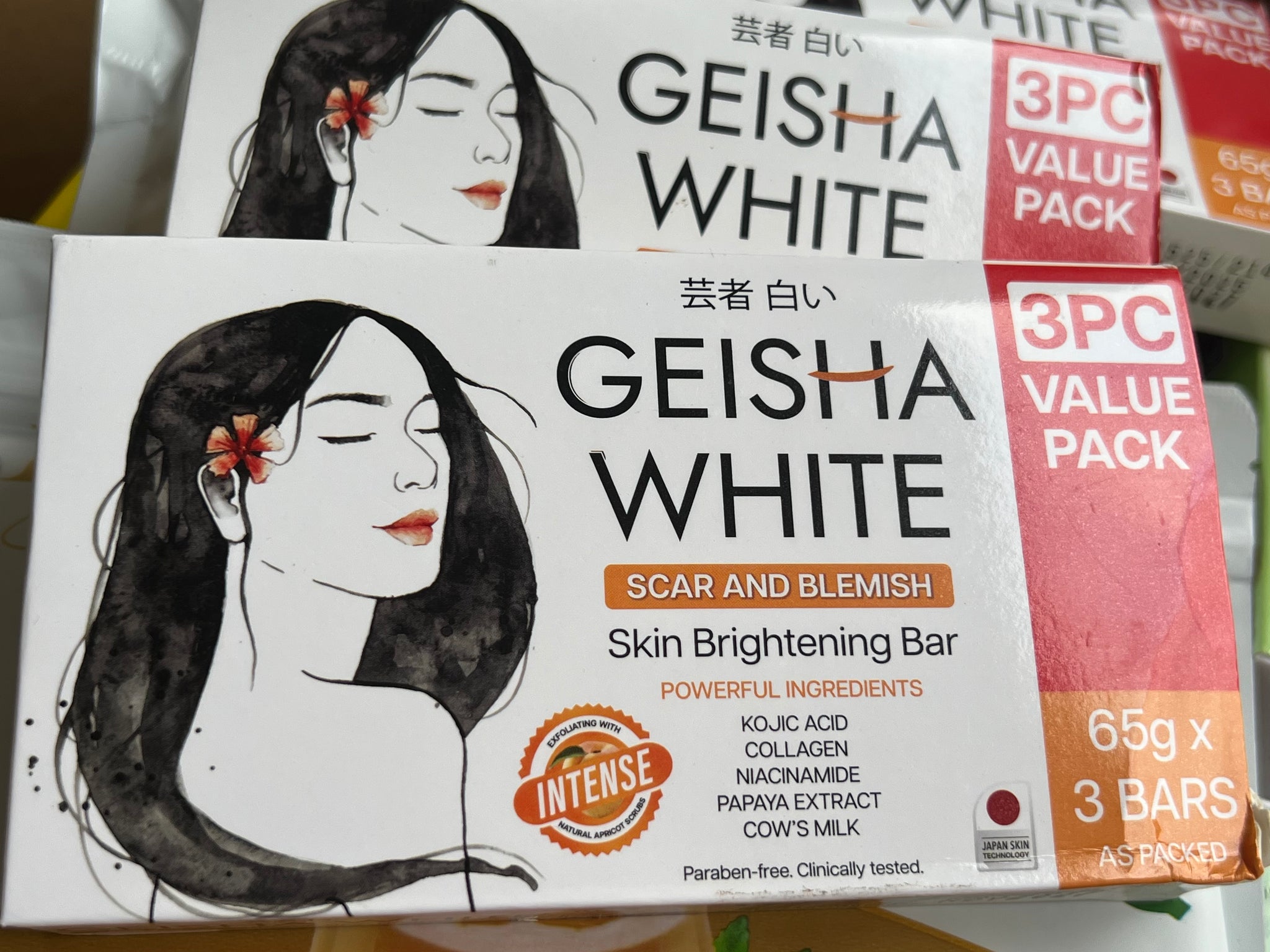 Geisha White Scar and Blemish Skin Brightening Soap Bar Small