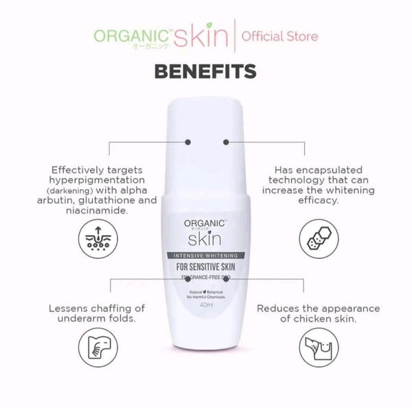 Organic Skin  For Sensitive Skin Intensive Whitening Deo