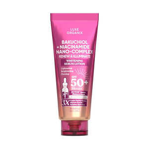 Luxe Organix Bakuchiol + Niacinamide Nano-complex Renew & Illuminate Whitening Serum Lotion SPF 50+ PA++
