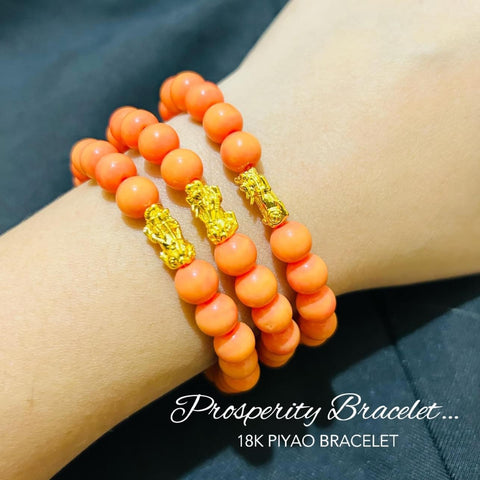 Apricot Piyao Prosperity Bracelet