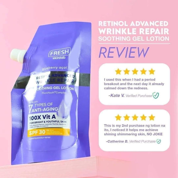 FRESH Skinlab Blueberry Acai Retinol Advance Wrinkle Repair Soothing Gel Lotion SPF 30 200ml