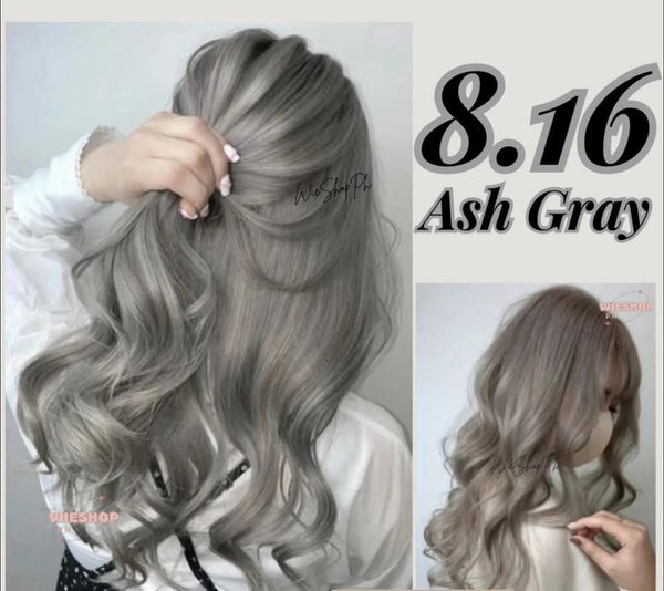 Bremod 8.16 Ash Gray Hair Color Dye Cream 100ml oxidizer 9%