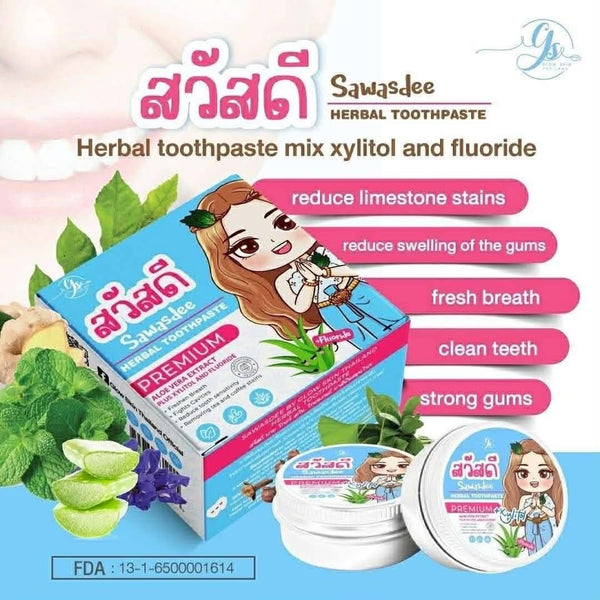 Sawasdee Herbal Toothpaste Premium Fresh Mint Preorder