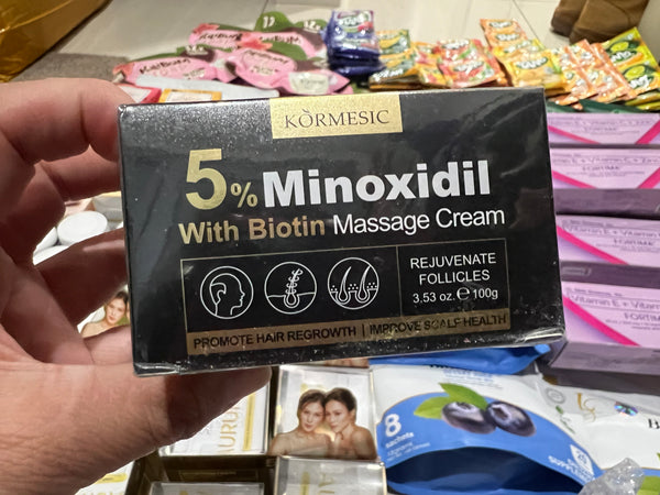 KORMESIC Minoxidil 5% with Biotin Massage Cream For Hair Loss 100g