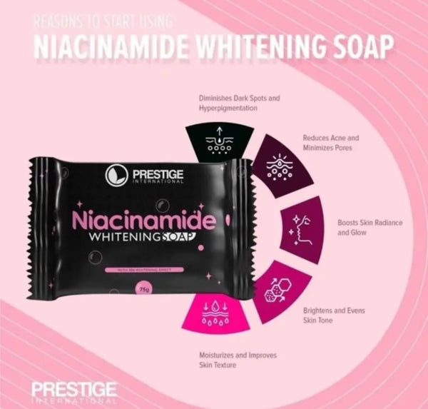 Prestige Niacinamide Whitening Soap 10X Whitening Effect 75g