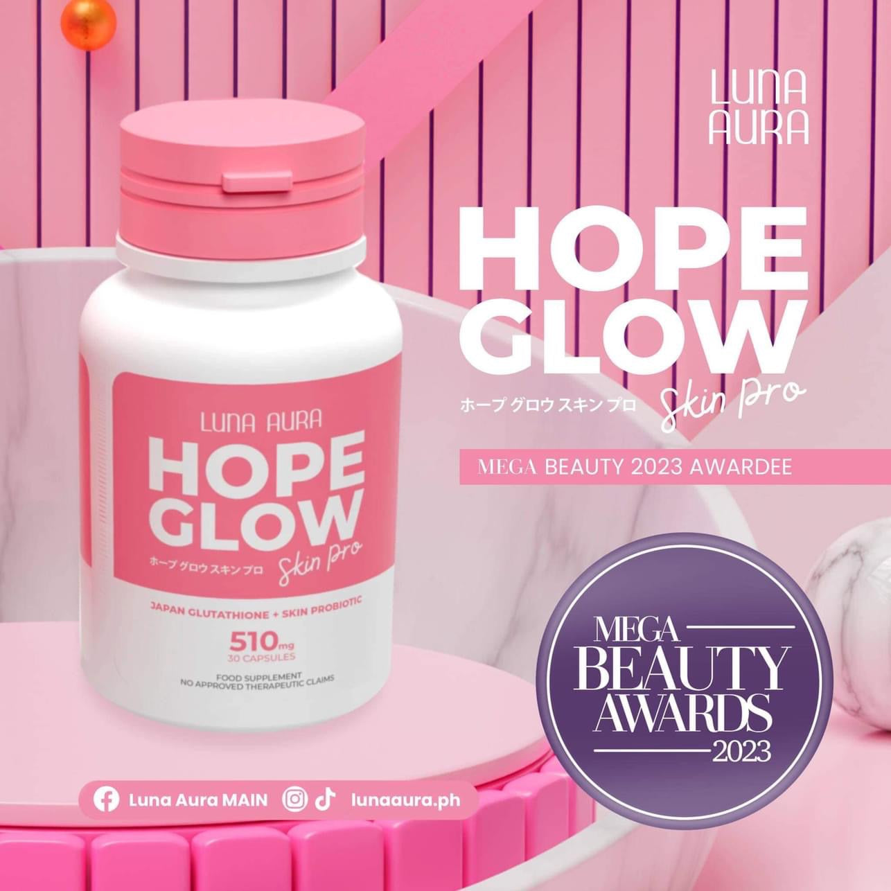 Hope Glow Luna Aura Skin Pro Japan Glutathione 510 mg 30 Capsules – Dea's  Kitchen and Pinoy Delicacies