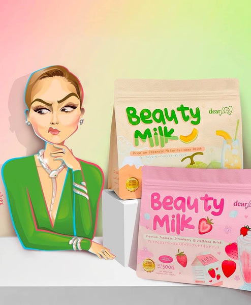 Dear Face Beauty Milk Premium Japanese Milk Collagen Drink (Strawberry Flavor) Supersized