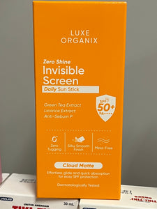 Luxe Organix Zero Shine Invisible Screen Daily Sun Stick SPF 50