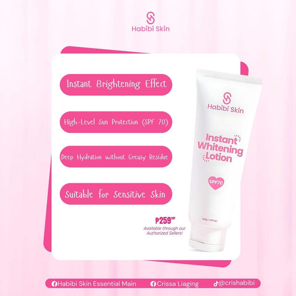 Habibi Skin Instant Whitening Lotion with SPF 70 | 100g