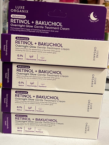 LUXE ORGANIX Retinol+ Bakuchiol Overnight Glow Gentle Treatment